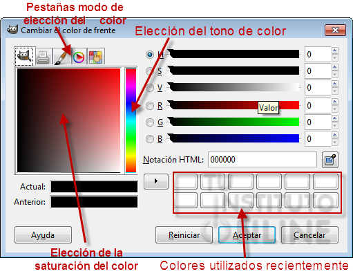 Selección de color