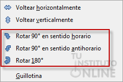 Opciones de rotaci&oacute;n