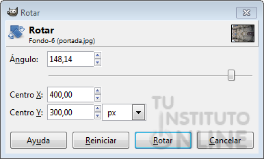 Cuadro de di&aacute;logo de la herramienta rotar