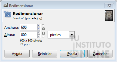 Cuadro de di&aacute;logo de redimensionar