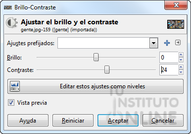Modificamos el contraste