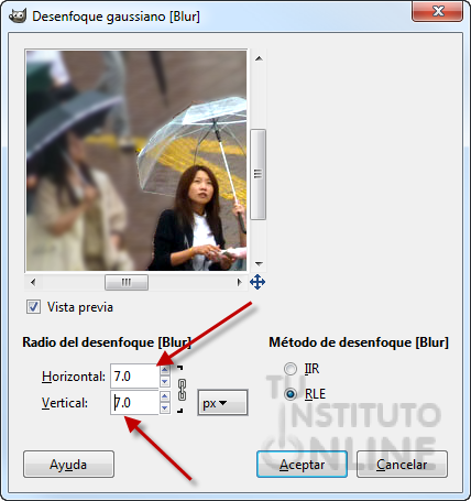 Filtro desenfoque Gaussiano