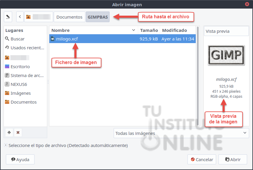 Mostrar pinceles, patrones y degradados activos y Mostrar imagen activa