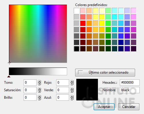 Color del texto