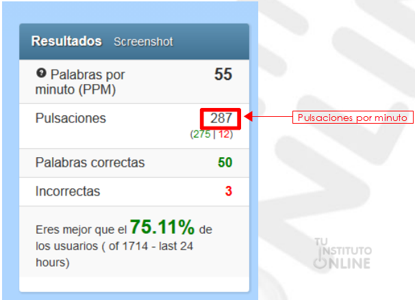 Test de Velocidad en Mecanografía (en Inglés) en